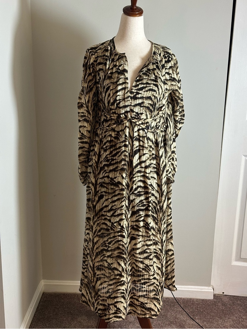 ba&sh Imany Zebra Print Midi Dress - Picture 3 of 10